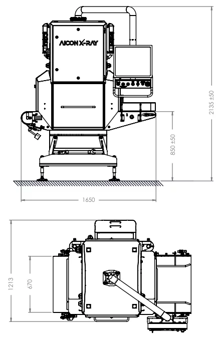 technical specifications dimensions aicon scan xr 600 fa